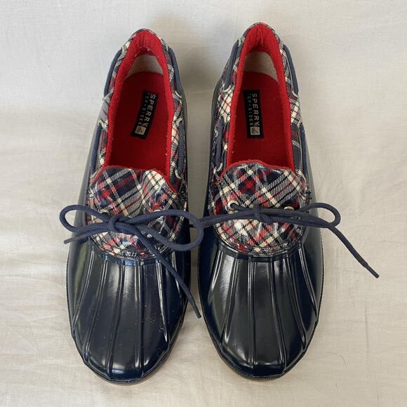 Sperry Top-Sider Duck Boots Womens 11 Tartan Plaid Waterproof Rubber STS90712 - Picture 4 of 13